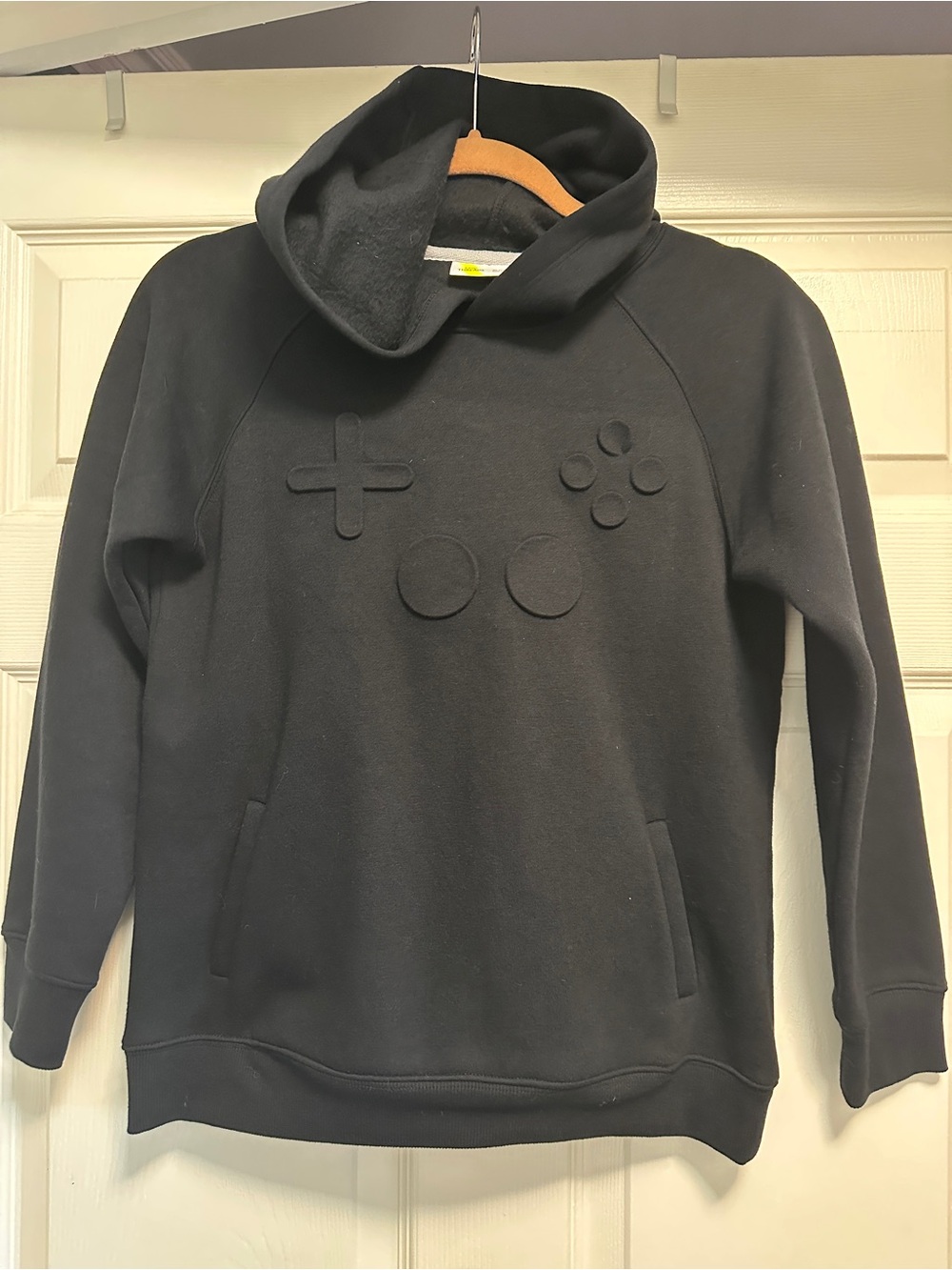 Black Gamer Button Sweatshirt Hoodie, boys size 10